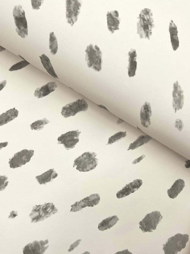 Tachette Charcoal Wallpaper with Watercolor Dot Motif - York LM5424
