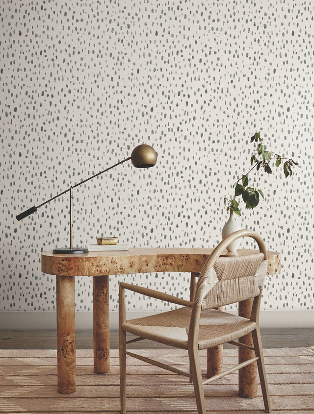 Tachette Charcoal Wallpaper with Watercolor Dot Motif - York LM5424