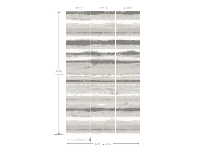 Edition Mural Neutral Wall Mural with Painterly Abstract Stripes - York LM5427M