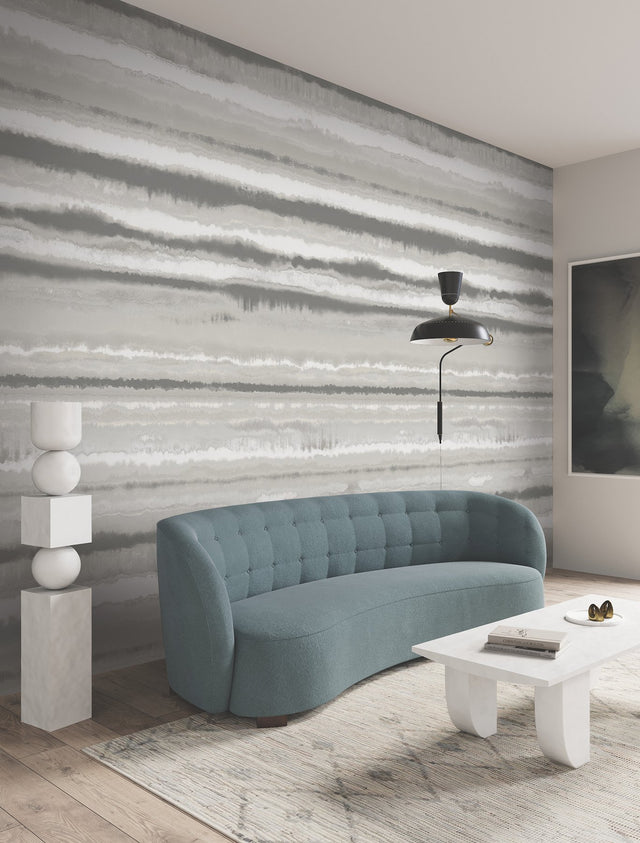 Edition Mural Neutral Wall Mural with Painterly Abstract Stripes - York LM5427M