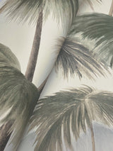 Plein Air Palms Vintage Beige Tropical Wallpaper with Impressionist Palm Fronds - York LM5433