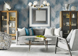 Via Palma Blue by Luxe Retreat Palm Leaf Wallpaper – Lillian August LN10102 -Sample