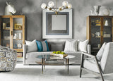 Via Palma Cove Gray and Winter Fog by Luxe Retreat Palm Leaf Wallpaper – Lillian August LN10108