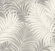 Via Palma palm leaf wallpaper in Cove Gray and Winter Fog