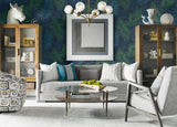 Via Palma Midnight Blue, Juniper & Spearmint by Luxe Retreat Palm Leaf Wallpaper – Lillian August LN10112
