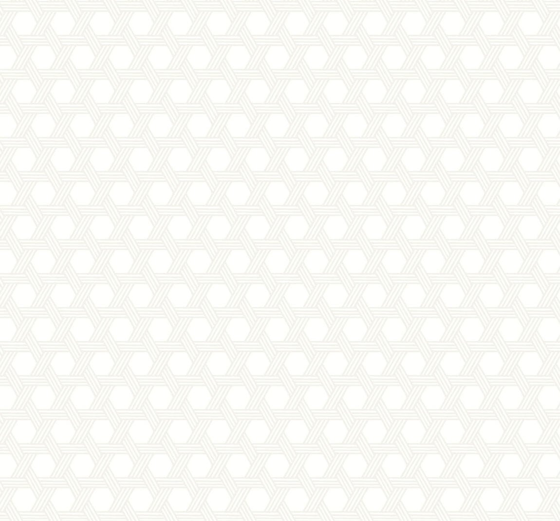 Cabana Wicker wallpaper in gray on an eggshell ground with a subtle woven geometric pattern.