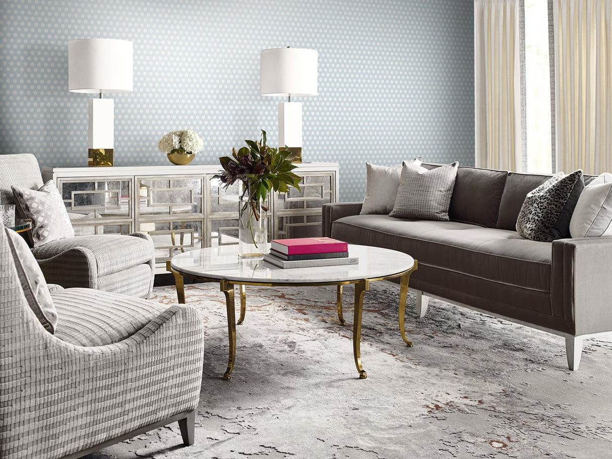 Cabana Wicker Carolina Blue and Eggshell by Lillian August Coastal Wicker Wallpaper – Lillian August LN10202