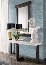 Osprey Faux Grasscloth Midnight Blue, Spearmint, and Ice by Lillian August Metallic Faux Grasscloth Wallpaper – Lillian August LN10302