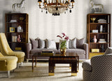 Palm Frond Stripe Stringcloth Cove Gray and Alabaster by Luxe Retreat Wallpaper – Lillian August LN10508