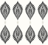 Mirasol Palm Frond wallpaper in Ebony and Eggshell with stylized palm frond motif