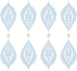 Mirasol Palm Frond wallpaper in Carolina Blue and Eggshell with stylized palm leaf motifs