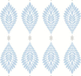 Mirasol Palm Frond wallpaper in Carolina Blue and Eggshell with stylized palm leaf motifs