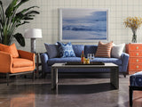 Linen Check Alabaster and Air Force Blue by Luxe Retreat Plaid & Check Wallpaper – Lillian August LN10702