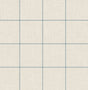 Linen Check wallpaper in alabaster with air force blue plaid grid pattern