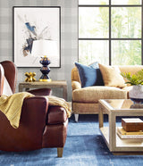 Rugby Gingham Cove Gray by Luxe Retreat Matte Gingham Wallpaper – Lillian August LN10808