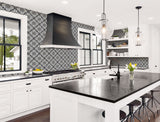 Plumosa Tile Ebony and Silver by Luxe Retreat Tile Wallpaper – Lillian August LN11000