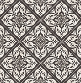 Plumosa Tile wallpaper in ebony black and silver metallic tile motif