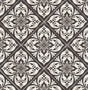 Plumosa Tile wallpaper in ebony black and silver metallic tile motif