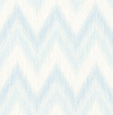 Blue Frost and Eggshell flamestitch chevron wallpaper pattern