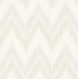 Regent Flamestitch Stringcloth wallpaper in Winter Fog and Eggshell with subtle flamestitch/chevron texture