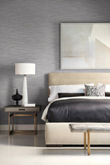 Reef Charcoal by Luxe Retreat Embossed Vinyl Wallpaper – Lillian August LN11300
