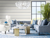 Crew Stripe Ivory, Wrought Iron and Sand Dollar by Luxe Retreat Coastal Stripe Wallpaper – Lillian August LN11400