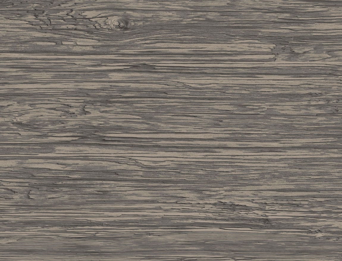 Dark ash washed shiplap embossed vinyl wallpaper with horizontal wood plank texture.