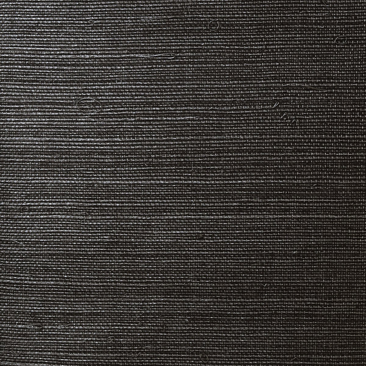 Onyx black sisal grasscloth wallpaper with subtle shimmer texture