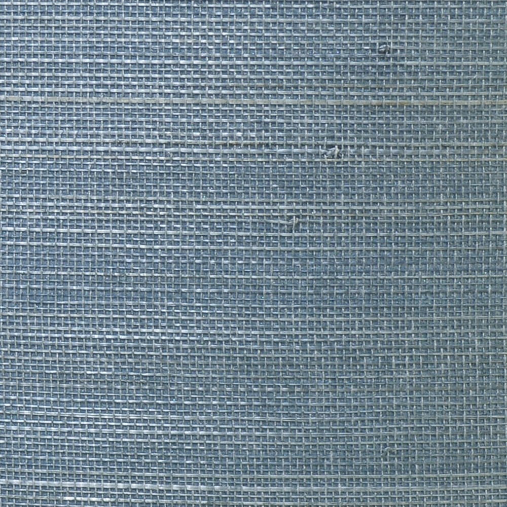 Bluestone abaca grasscloth wallpaper texture in a woven grid pattern