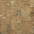 Honey brown cork grasscloth wallpaper with metallic silver accents, random match