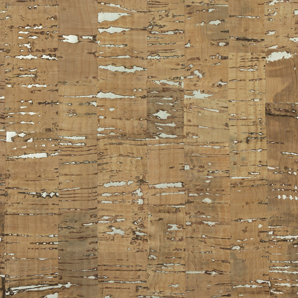 Honey brown cork grasscloth wallpaper with metallic silver accents, random match