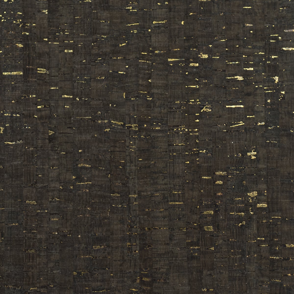 Espresso brown cork grasscloth wallpaper with metallic gold flecks