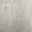 Silver birch cork grasscloth wallpaper with metallic gold accents
