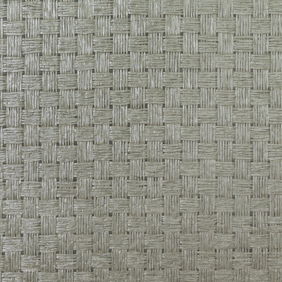 Paper and Linen Metallic Graphite grasscloth wallpaper with woven basketweave texture