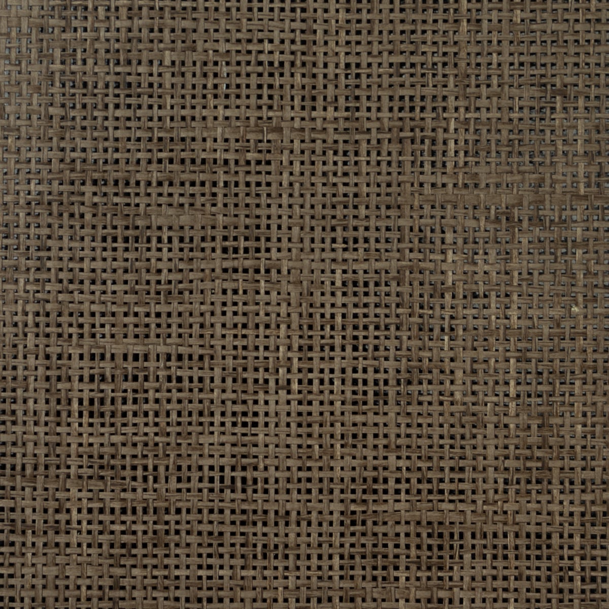 Close-up of Lillian August Paperweave grasscloth wallpaper in Dark Walnut & Black Gloss (LN11889)
