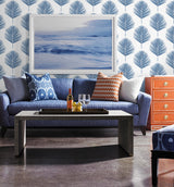 Maui Palm Coastal Blue by Lillian August Peel & Stick Botanical Wallpaper – Lillian August LN20002