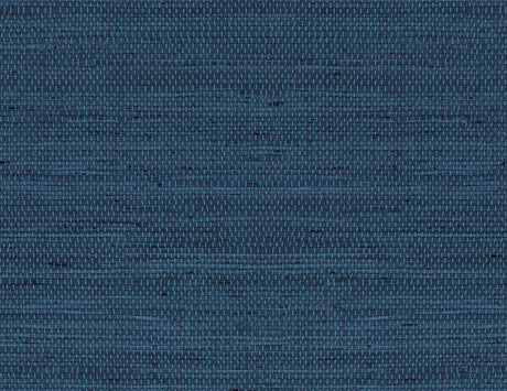 Luxe Weave Coastal Blue peel and stick wallpaper with woven grasscloth-look texture in deep blue tones.