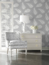 Tossed Palm Harbor Mist by Lillian August Peel and Stick Palm Frond Wallpaper – Lillian August LN20315