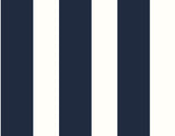 Designer Stripe midnight blue and white peel and stick striped wallpaper