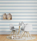Designer Stripe Hampton Blue by Lillian August Peel and Stick Striped Wallpaper – Lillian August LN20412