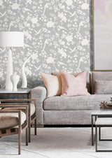 Mono Toile Harbor Mist by Lillian August Peel and Stick Chinoiserie Wallpaper – Lillian August LN20505