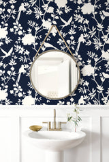Mono Toile Midnight Blue by Lillian August Peel and Stick Wallpaper – Lillian August LN20522