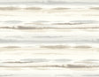 Horizon Stripe peel and stick wallpaper in Sand Dunes with soft horizontal watercolor stripes