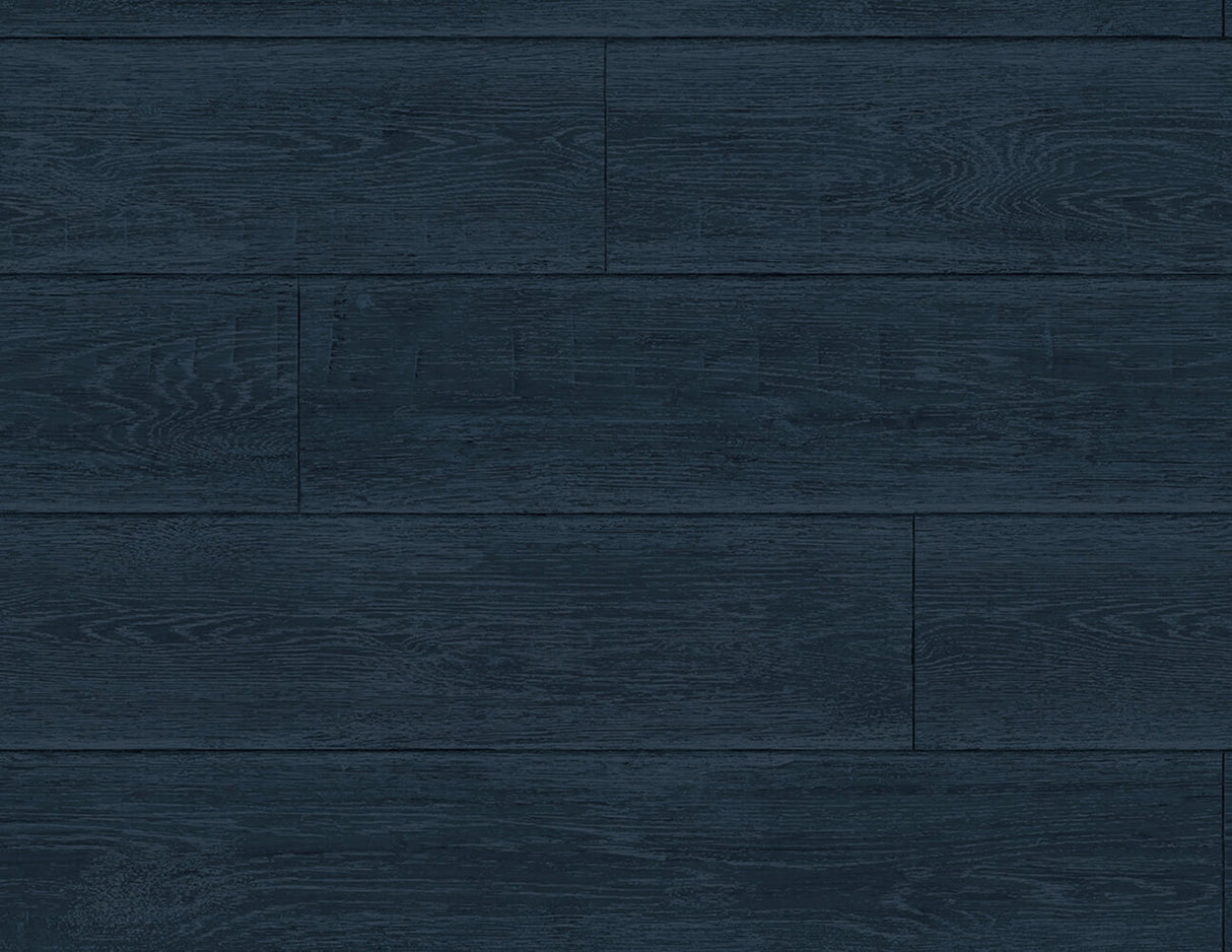 Denim blue rustic shiplap wood plank peel and stick wallpaper