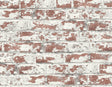 Soho Brick peel and stick wallpaper in terra cotta brick with whitewashed distressing