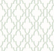 Coastal Lattice peel and stick wallpaper in Seaglass with a geometric trellis lattice pattern.