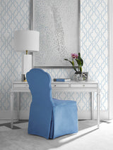 Coastal Lattice Hampton Blue by Lillian August Peel and Stick Geometric Wallpaper – Lillian August LN21112