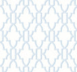 Coastal Lattice peel and stick wallpaper in Hampton Blue geometric lattice pattern