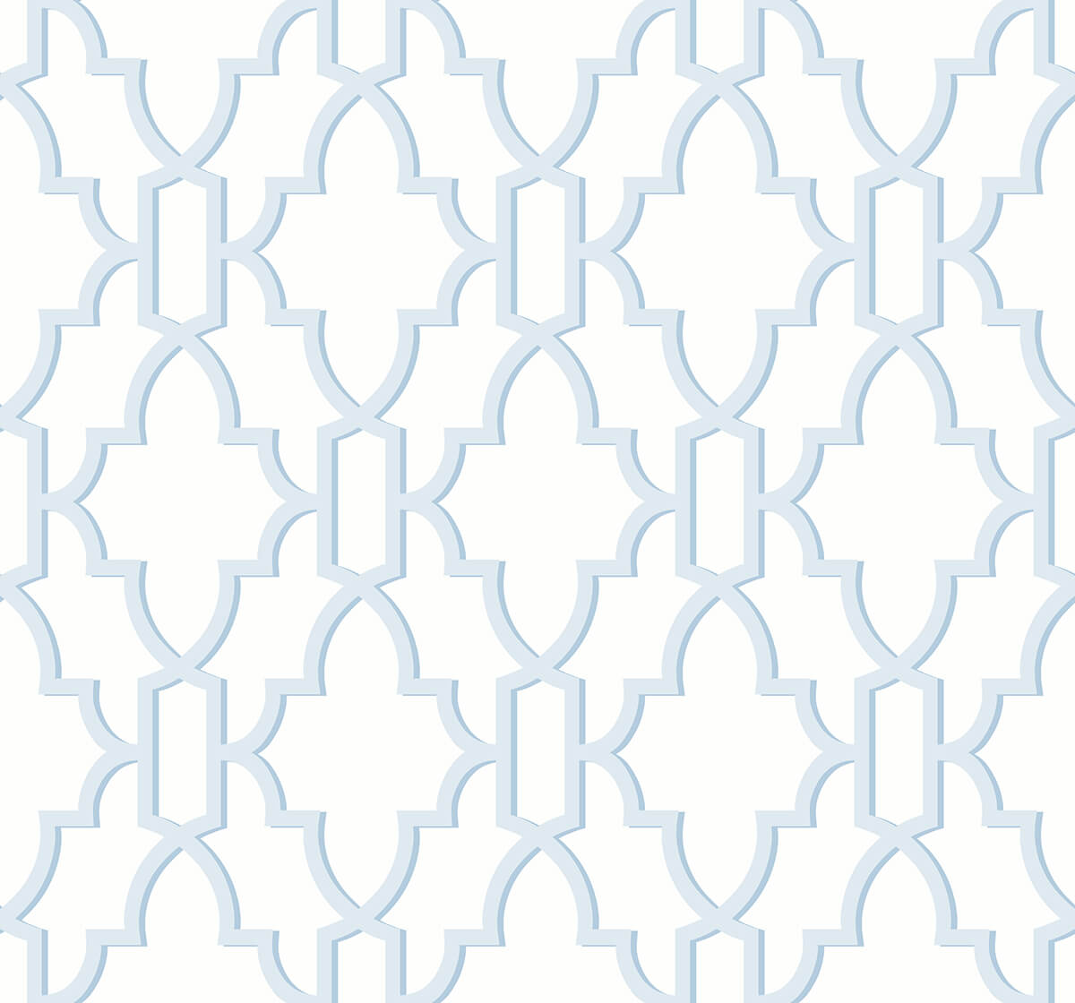 Coastal Lattice peel and stick wallpaper in Hampton Blue geometric lattice pattern