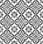 Porto Tile peel and stick wallpaper in Onyx (black and white) tile motif
